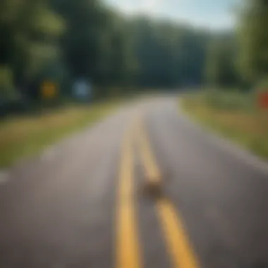 Signs indicating wildlife crossing and road management