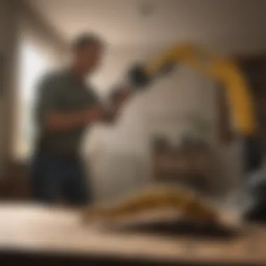 Silhouette of a homeowner inspecting caterpillar damage