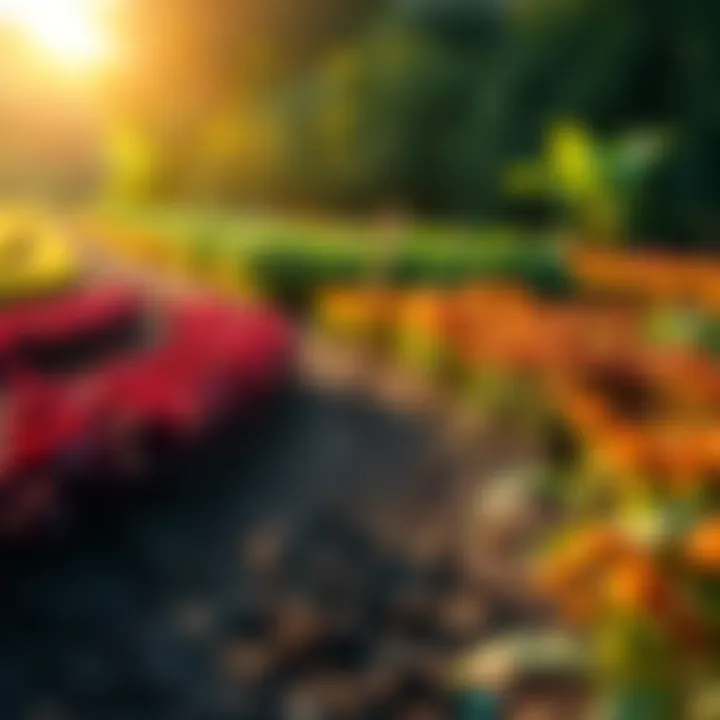 A vibrant ecosystem showcasing balance between agriculture and nature