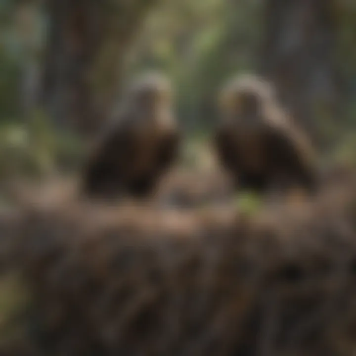 Juvenile American Bald Eagles in the nest