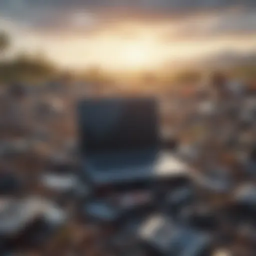 Illustration of electronic waste pile
