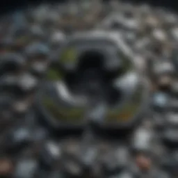 An eco-friendly recycling symbol surrounded by old electronics