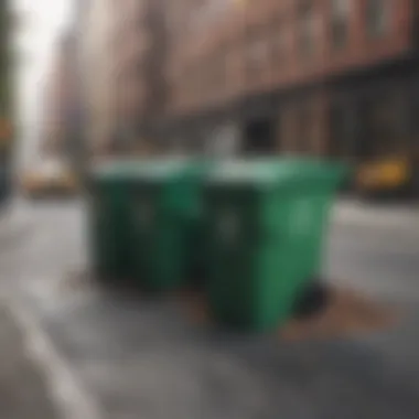 Sustainable Waste Management Recycling bins being emptied by DSNY crew
