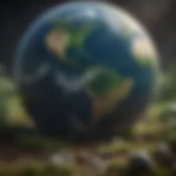 Illustration depicting Earth suffocated by greenhouse gases