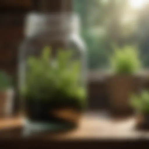 Eco-Friendly Herb Garden in Recycled Glass Jar