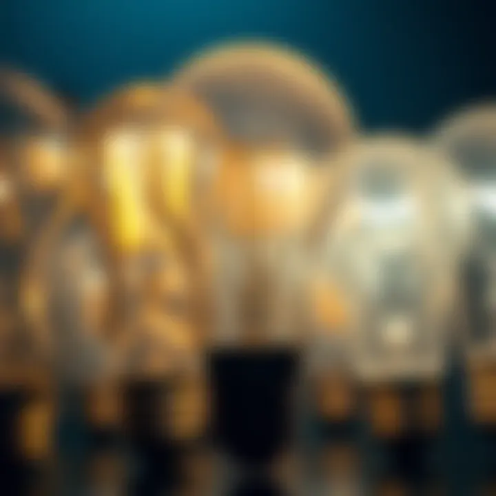 Different types of light bulbs ready for disposal