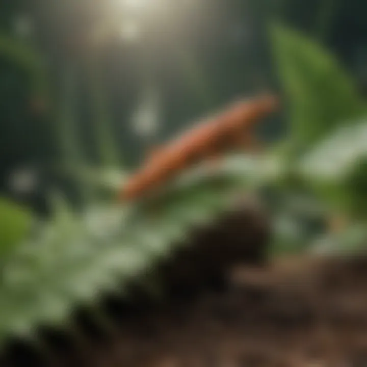 Ecological balance illustrated with beneficial insects around plants