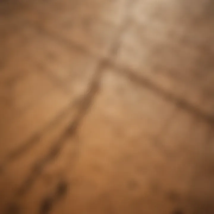 An aerial view of a drought-affected agricultural landscape