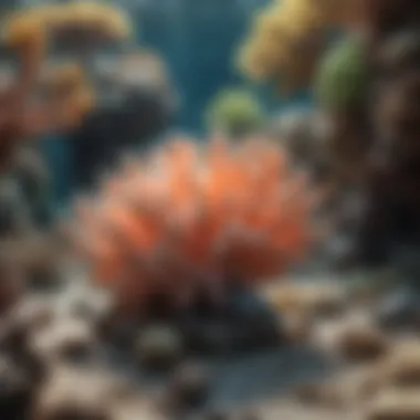 Coral reef bleaching due to temperature rise