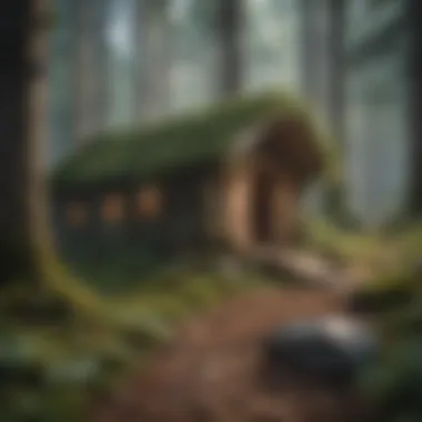 Building with Nature: Crafting an Emergency Shelter A well-constructed emergency shelter using natural materials in a forest setting