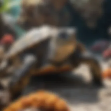 Hawksbill Sea Turtle Coral Reef Foraging Enigmatic Hawksbill Sea Turtle Foraging on Coral Reefs