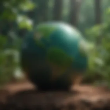 Illustration of a green globe symbolizing environmental conservation through nature education