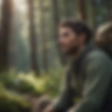 Connecting with Nature Responsibly Hiker contemplating environmental preservation