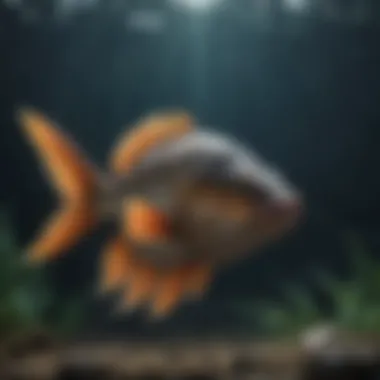 Fish Behavior in Nighttime Conditions Underwater view of fish behavior at night