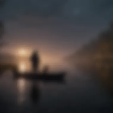 Importance of Weather in Night Fishing Angler observing weather patterns before fishing