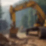 Excavator digger at work