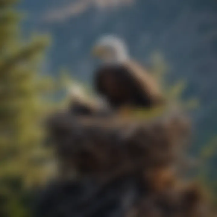 A stunning view of a bald eagle nest with eaglets