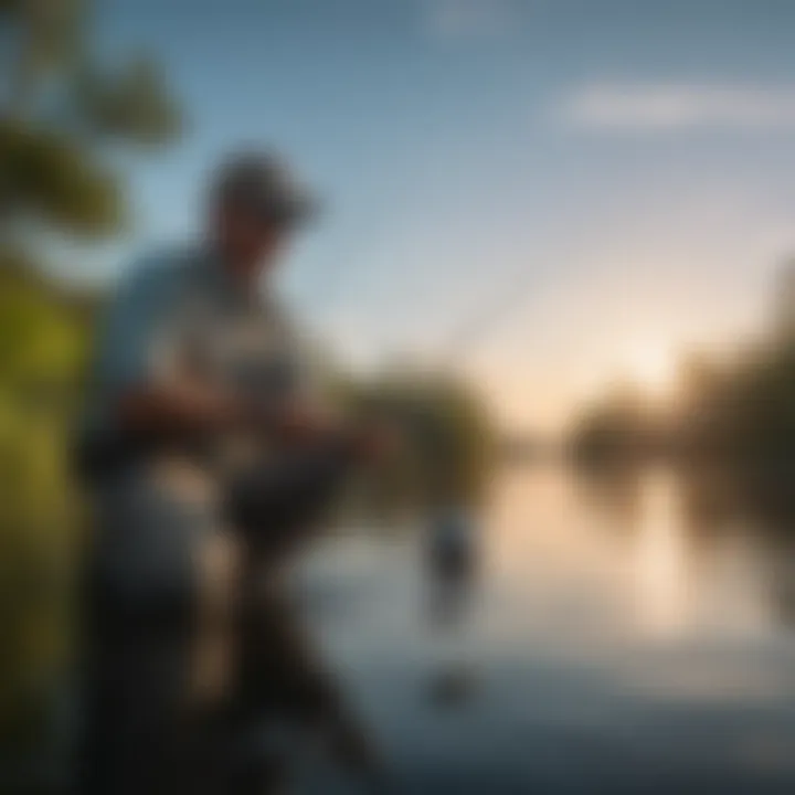 Expert angler casting in crystal clear waters of Hudson, FL