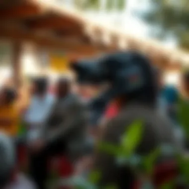 A community gathering discussing air quality measures