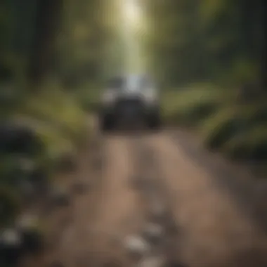 Challenging Off-Road Path Explorer navigating challenging off-road path