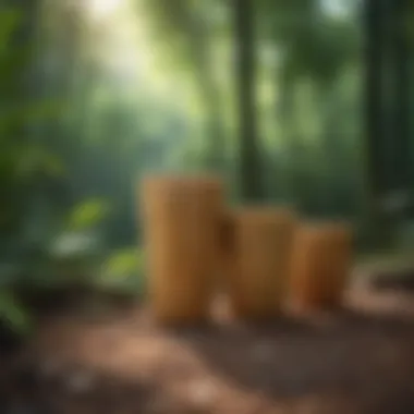 Bamboo Cups in Nature Bamboo cups showcased in a natural setting