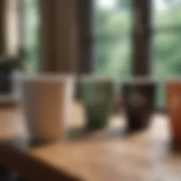 Sustainable cup options displayed on a table
