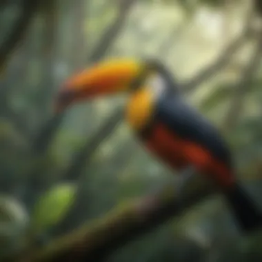 Colorful Toucan in Rainforest Canopy