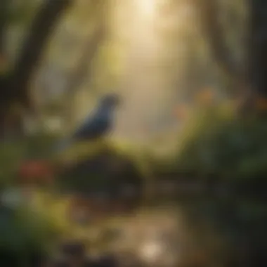 A serene landscape depicting a rich ecosystem, illustrating the importance of avian species.