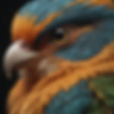 Close-Up of a Unique Bird Species A close-up of a unique bird species, emphasizing its intricate features and beauty.