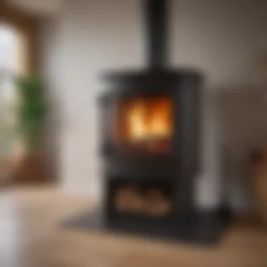 Minimalist wood burner design in a modern interior