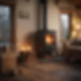 Rustic wood burner in a cozy living room setting