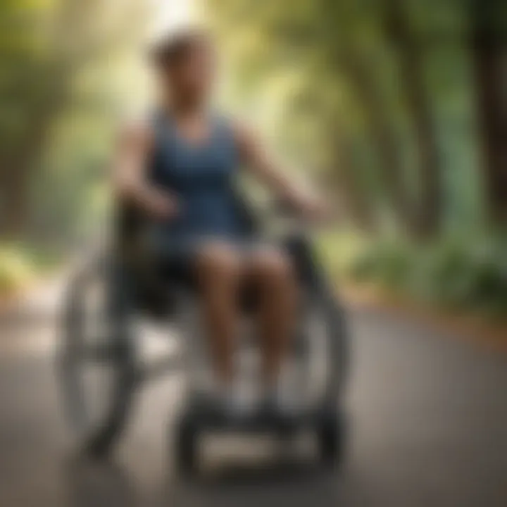 Wheelchair user participating in outdoor fitness activity