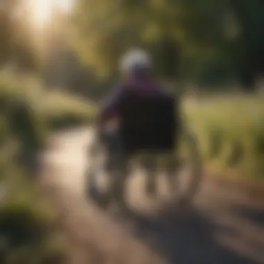 Wheelchair user experiencing the therapeutic benefits of walking