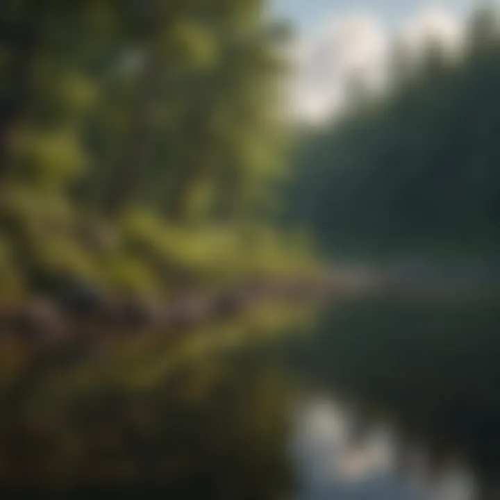 Scenic view of Clarks Hill Lake surrounded by lush forests