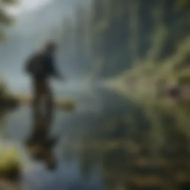 Fishermen casting lines into the crystal clear waters