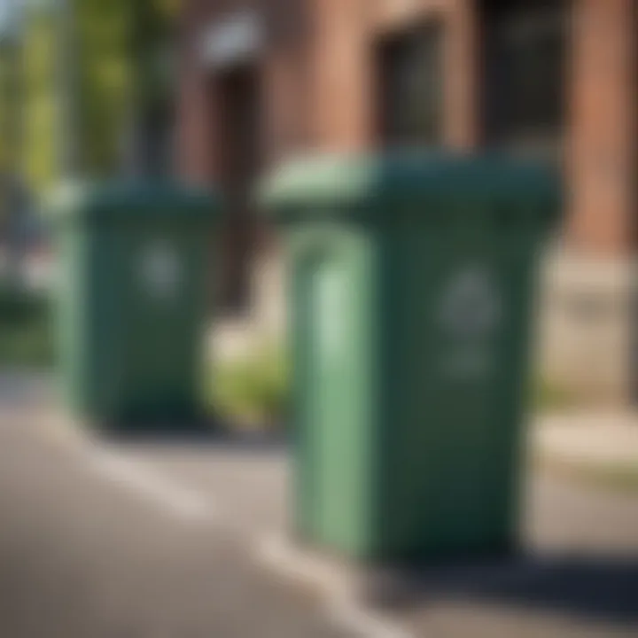 Innovative recycling bins in a public space promoting community engagement