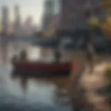 A serene waterfront view in New York City ideal for fishing