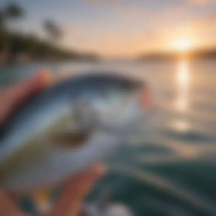 Close-up of a Florida saltwater fishing permit with coastal backdrop