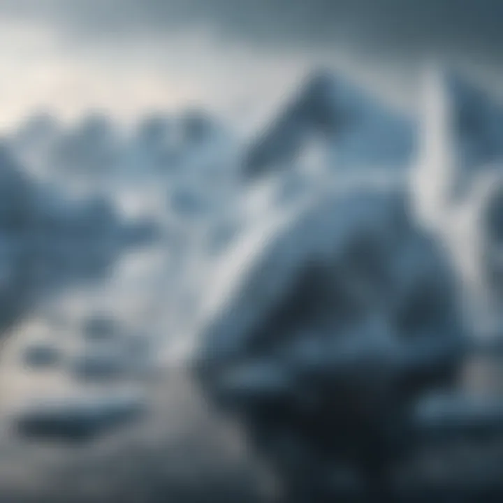 Illustration visualizing the melting polar ice caps due to climate change