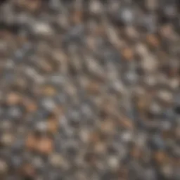 Close-up view of gravel showcasing its texture and color variations