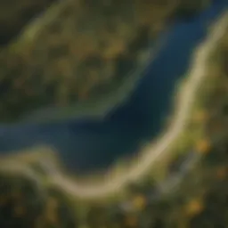 Aerial view of Michigan's diverse landscape highlighting water sources