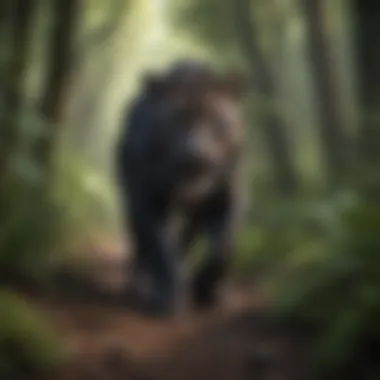 Majestic Panther Roaming Through Lush Forest Majestic Panther Roaming Through Lush Forest