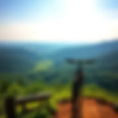 Breathtaking view from a mountain bike trail overlooking the valley