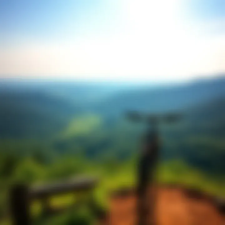 Breathtaking view from a mountain bike trail overlooking the valley
