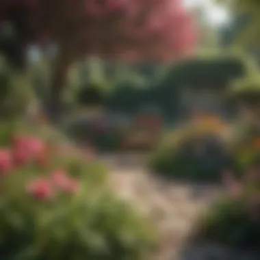 Garden of Wellness A vibrant garden filled with blooming flowers representing mental wellness