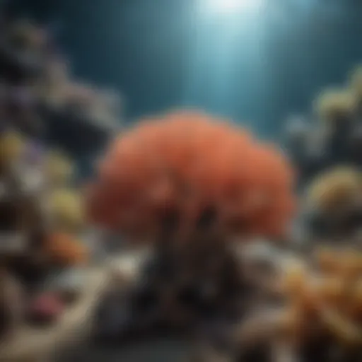 Biologist studying a coral reef ecosystem