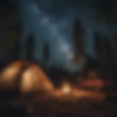A mesmerizing starlit sky above a camping site