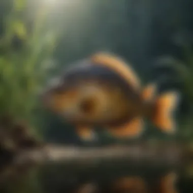 Panfish Habitats and Ecosystems Ecological illustration highlighting panfish habitats and ecosystems
