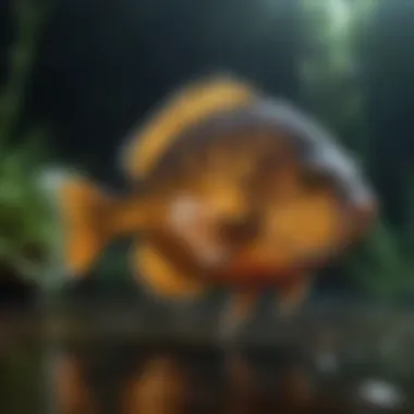 Vibrant panfish swimming in their natural habitat