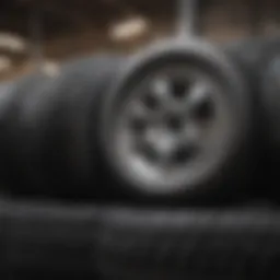 A collection of high-quality used tires displayed in a tire shop.